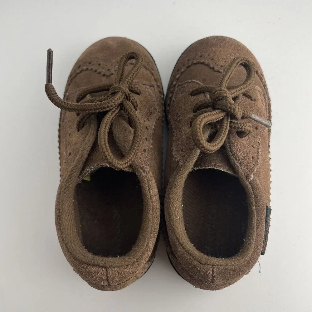 WEEBOK by REEBOK Brown Suede Wingtip Oxford Dress‎ Shoes Baby Boy Size 7.5 M
